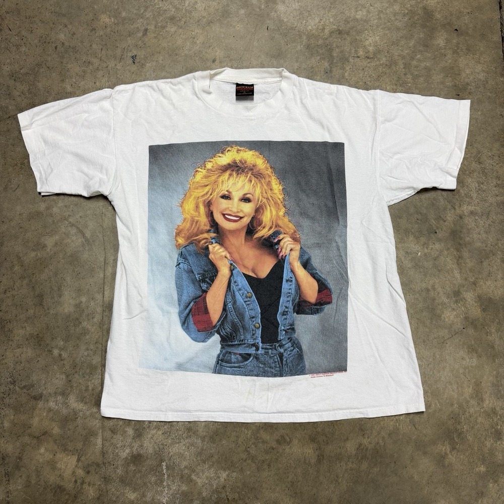 Vintage Dolly Parton Shirt 90s Brockum Dollywood Country Music T-shirt XL White